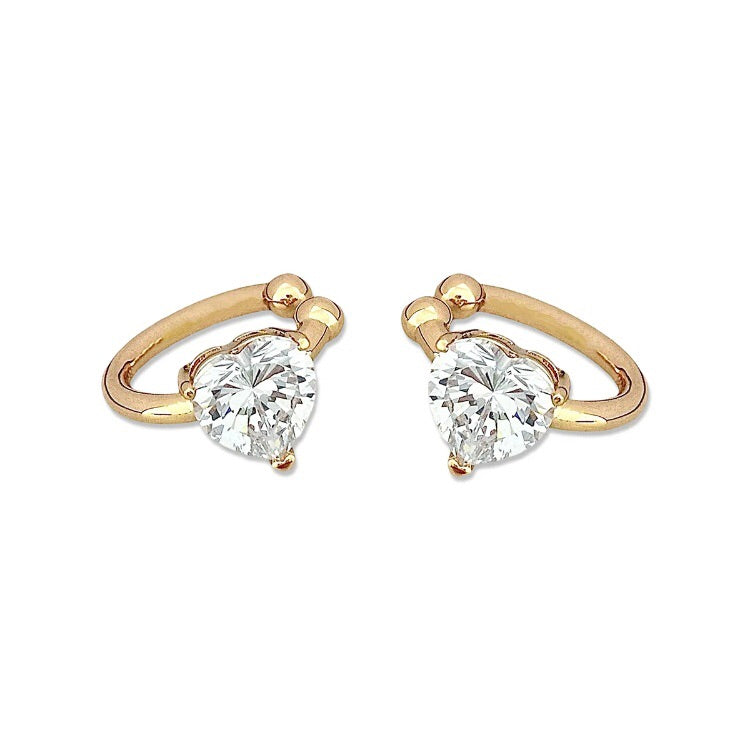 ANSTER Jewelry IGI 18K Gold Earrings 3.56ct Heart Shape Lab Grown Diamond Earrings