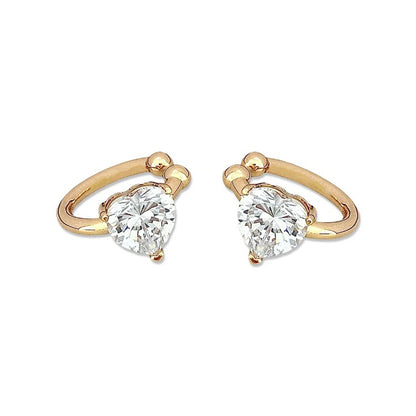 ANSTER Jewelry IGI 18K Gold Earrings 3.56ct Heart Shape Lab Grown Diamond Earrings