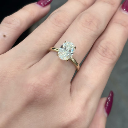 خاتم ألماس من الذهب عيار 18 قيراطًا مقطوع على شكل كمثرى ومُزرع في المختبر من مجوهرات ANSTER مصنوع يدويًا وفقًا لمعايير أخلاقية 