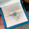 ANSTER Platinum Jewelry IGI VS2 2ct Green lab Grown Diamond Ring PT950 Ring