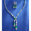 ANSTER JEWELRY Lab Emerald Lab Grown Gemstone 18K Gold Necklace Jewelry sets