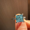 ANSTER Platinum Jewelry IGI VVS2 3ct Blue lab Grown Diamond Ring PT950 Ring