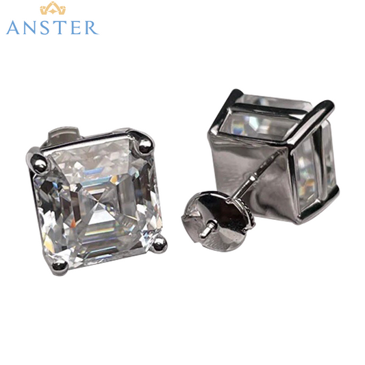 ANSTER Jewelry Brincos de platina PT950 com diamante cultivado em laboratório personalizados 