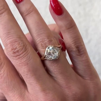 خاتم ألماس من الذهب عيار 18 قيراطًا مقطوع على شكل كمثرى ومُزرع في المختبر من مجوهرات ANSTER مصنوع يدويًا وفقًا لمعايير أخلاقية 