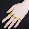 ANSTER Jewelry IGI 3ct Yellow lab Grown Diamond Ring Platinum PT950 Ring