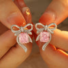 ANSTER Jewelry Customize Platinum PT950 Pink Lab Grown Diamond Earrings