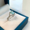 ANSTER Platinum Jewelry IGI VS2 2ct Green lab Grown Diamond Ring PT950 Ring