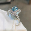 ANSTER Platinum Jewelry IGI VVS2 3ct Blue lab Grown Diamond Ring PT950 Ring