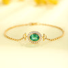 ANSTER Jewelry Custom Oval Cut Lab Emerald Lab Grown Gemstone 18K Gold Bracelet