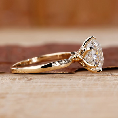 خاتم ألماس من الذهب عيار 18 قيراطًا مقطوع على شكل كمثرى ومُزرع في المختبر من مجوهرات ANSTER مصنوع يدويًا وفقًا لمعايير أخلاقية 