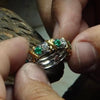 ANSTER Jewelry Customize 3ct Lab Grown Emerald Ring 18K Gold Men Ring