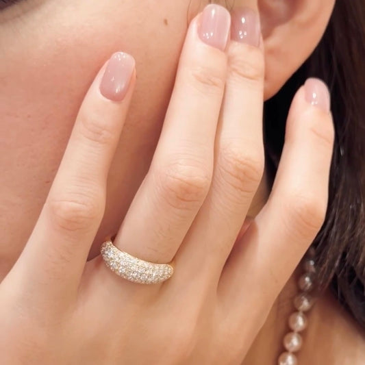 خاتم ألماس من الذهب عيار 18 قيراطًا مقطوع على شكل كمثرى ومُزرع في المختبر من مجوهرات ANSTER مصنوع يدويًا وفقًا لمعايير أخلاقية 