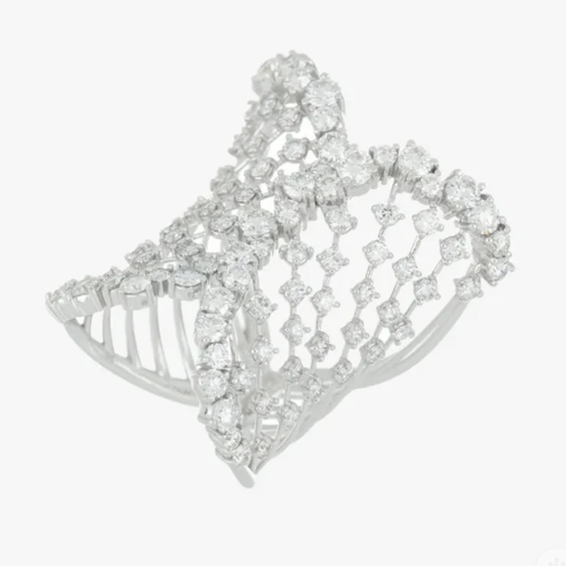 خاتم ألماس من الذهب عيار 18 قيراطًا مقطوع على شكل كمثرى ومُزرع في المختبر من مجوهرات ANSTER مصنوع يدويًا وفقًا لمعايير أخلاقية 