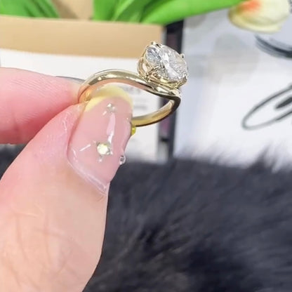 ANSTER Jewelry 18K Gold Ring 3ct VVS1 CVD Fancy Lab Grown Diamond Ring with IGI