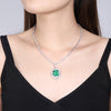 ANSTER Fine Jewelry Lab Emerald Lab Grown Gemstone 18K Gold Necklace