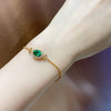ANSTER Jewelry Custom Oval Cut Lab Emerald Lab Grown Gemstone 18K Gold Bracelet