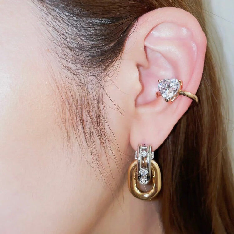 ANSTER Jewelry IGI 18K Gold Earrings 3.56ct Heart Shape Lab Grown Diamond Earrings