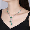 ANSTER JEWELRY Lab Emerald Lab Grown Gemstone 18K Gold Necklace Jewelry sets