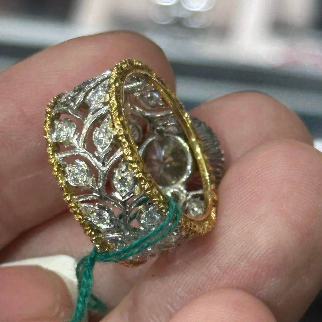 خاتم ألماس من الذهب عيار 18 قيراطًا مقطوع على شكل كمثرى ومُزرع في المختبر من مجوهرات ANSTER مصنوع يدويًا وفقًا لمعايير أخلاقية 