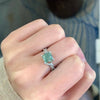 ANSTER Platinum Jewelry IGI VS2 2ct Green lab Grown Diamond Ring PT950 Ring