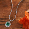 ANSTER Fine Jewelry Lab Emerald Lab Grown Gemstone 18K Gold Necklace
