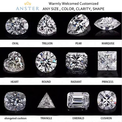 ANSTER Jewelry 18K Gold Ring VS1 VVS2 Lab Grown Diamond Ring with IGI