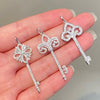 ANSTER Custom Melee Lab Diamond Key shape Pendant Necklace Fine Jewelry
