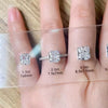 ANSTER JEWELRY مخطط أشكال الأحجار الكريمة مع أدوات المجوهرات خاتم زركونيا مكعب مخطط مقارنة أحجام خاتم الماس مع صندوق