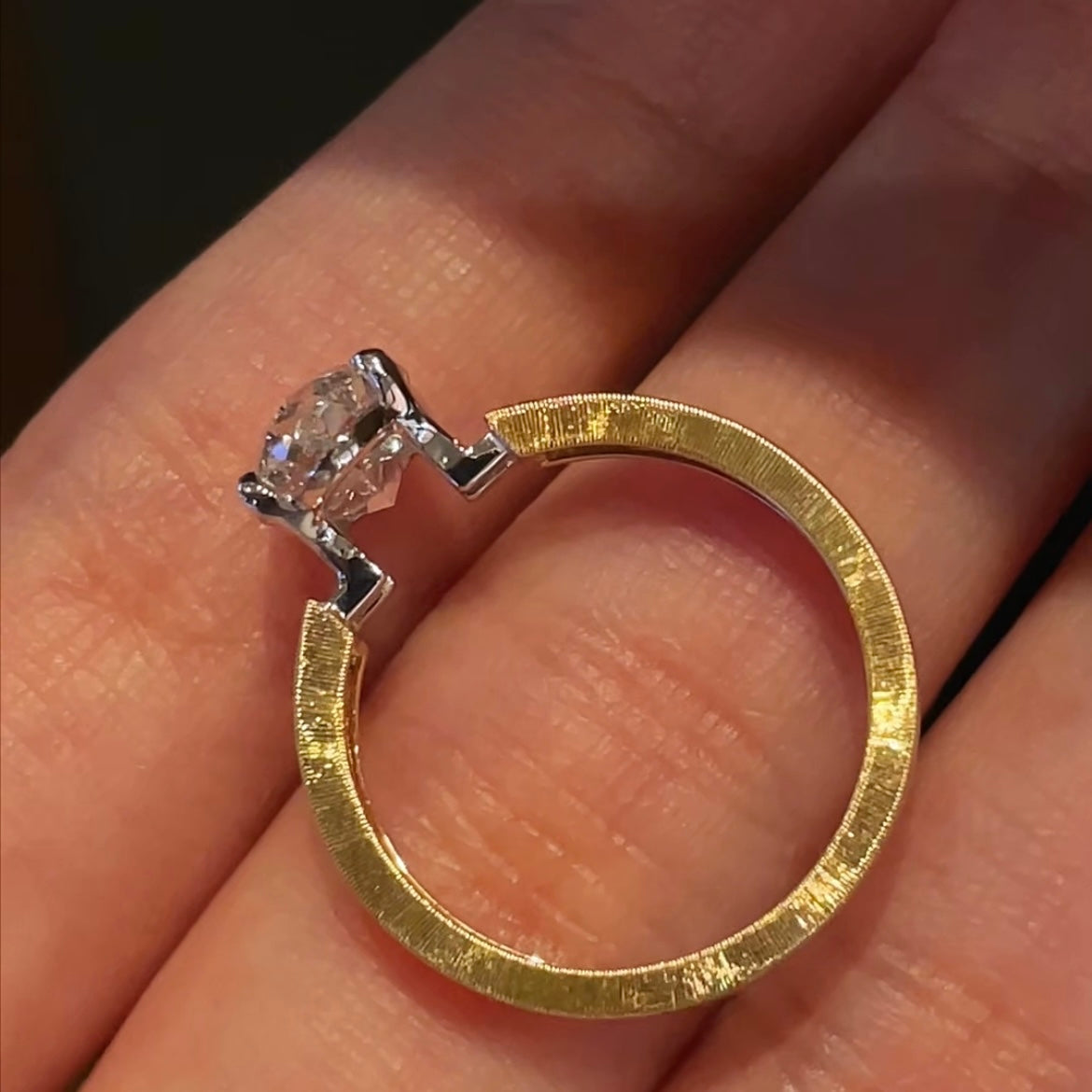 ANSTER Jewelry 18K Gold Ring 2ct VS1 VVS2 Lab Grown Diamond Ring with IGI