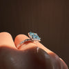 ANSTER Platinum Jewelry IGI VVS2 3ct Blue lab Grown Diamond Ring PT950 Ring