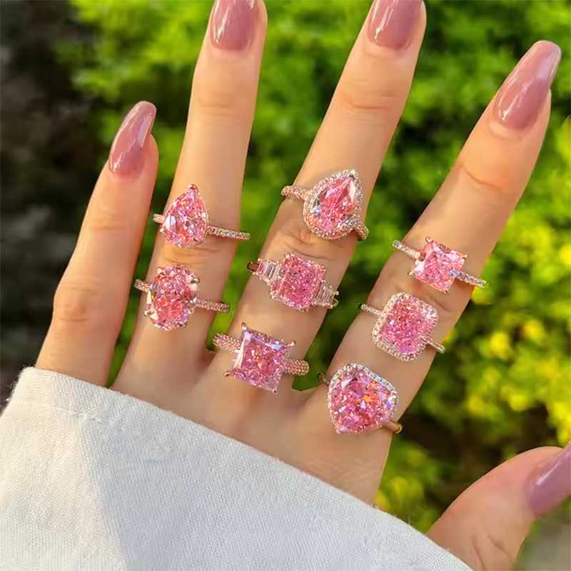 خاتم ألماس من الذهب عيار 18 قيراطًا مقطوع على شكل كمثرى ومُزرع في المختبر من مجوهرات ANSTER مصنوع يدويًا وفقًا لمعايير أخلاقية 