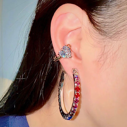 ANSTER Jewelry IGI 18K Gold Earrings 3.56ct Heart Shape Lab Grown Diamond Earrings