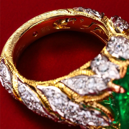 ANSTER Jewelry Customize Lab Grown Gemstone 18K Gold Lab Emerald Ring