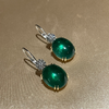ANSTER Jewelry 18K Gold Jewelry Lab Grown Emerald Earrings with GIA
