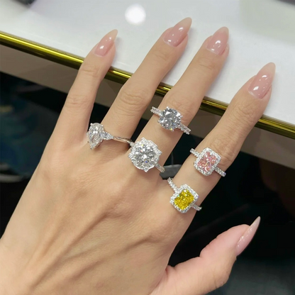 خاتم ألماس من الذهب عيار 18 قيراطًا مقطوع على شكل كمثرى ومُزرع في المختبر من مجوهرات ANSTER مصنوع يدويًا وفقًا لمعايير أخلاقية 