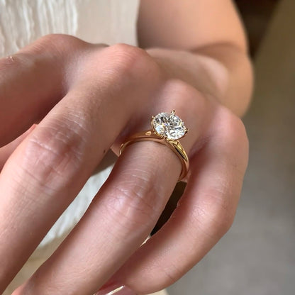 ANSTER Jewelry 18K Gold Ring VS1 VVS2 Lab Grown Diamond Ring with IGI