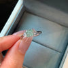 ANSTER Platinum Jewelry IGI VVS2 1ct Green lab Grown Diamond Ring PT950 Ring
