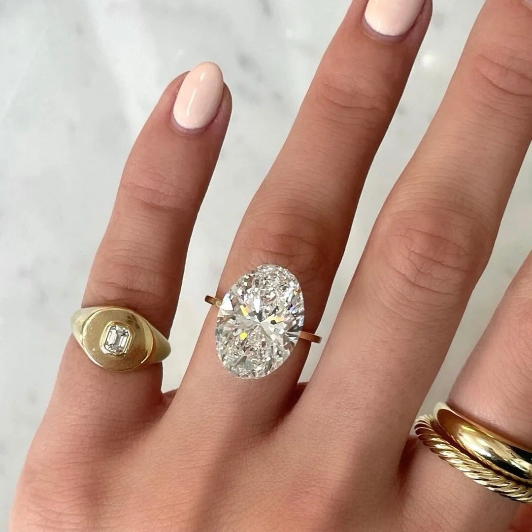 خاتم ألماس من الذهب عيار 18 قيراطًا مقطوع على شكل كمثرى ومُزرع في المختبر من مجوهرات ANSTER مصنوع يدويًا وفقًا لمعايير أخلاقية 