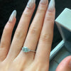 ANSTER Platinum Jewelry IGI VVS2 1ct Green lab Grown Diamond Ring PT950 Ring