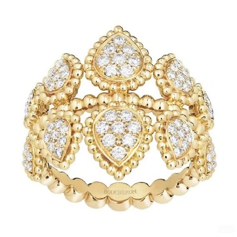 خاتم ألماس من الذهب عيار 18 قيراطًا مقطوع على شكل كمثرى ومُزرع في المختبر من مجوهرات ANSTER مصنوع يدويًا وفقًا لمعايير أخلاقية 