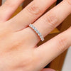 ANSTER Wholesales Price 2mm Lab Grown Diamonds Half Eternity Ring with IGI 18K White Gold Ring