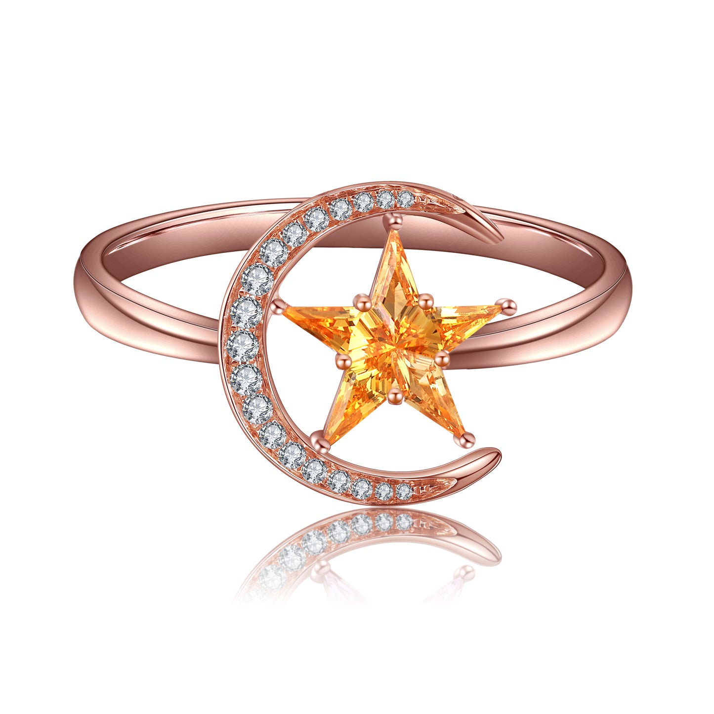 ANSTER Jewelry Custom PT950 Platinum Natural Star Moon Series Gemstone Ring