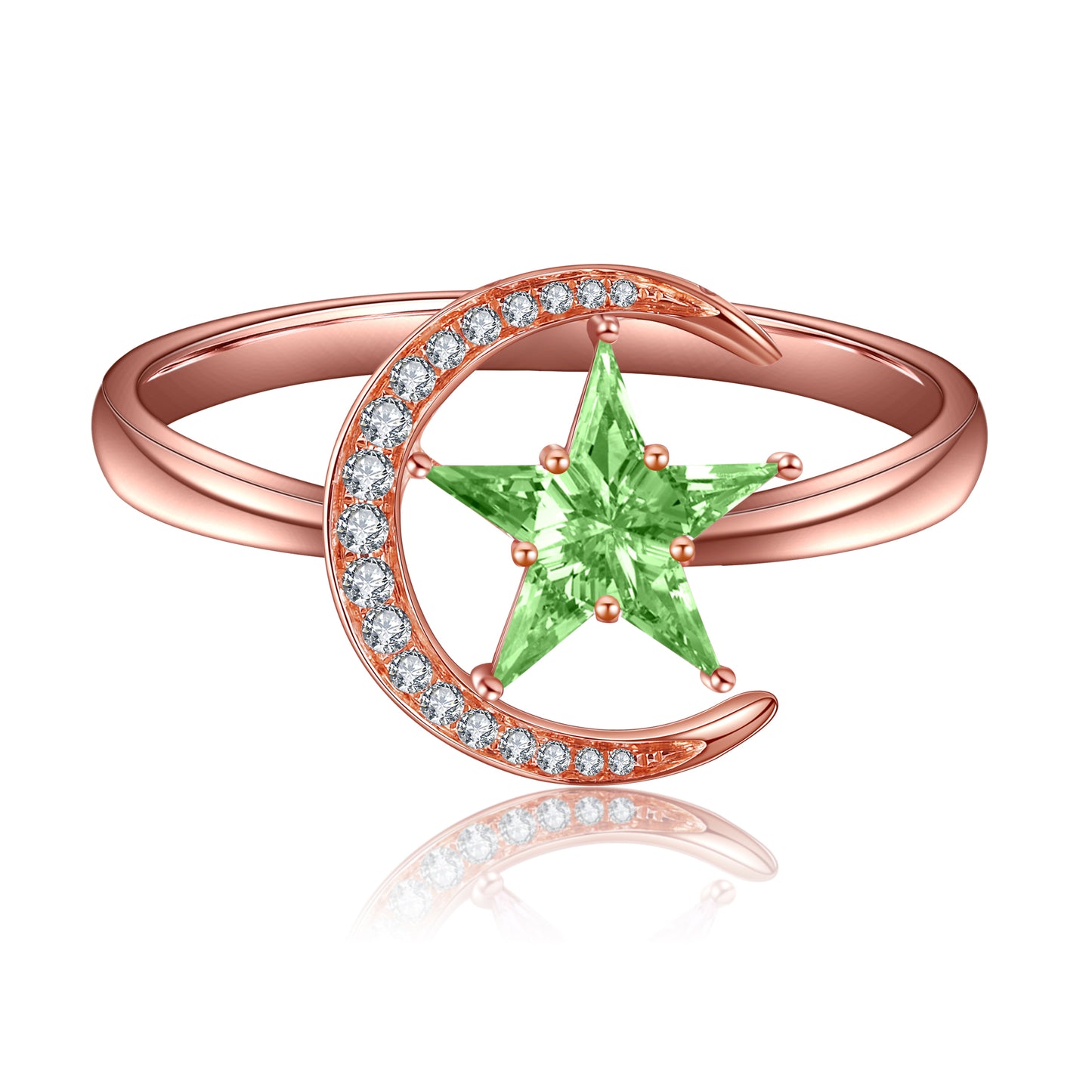 ANSTER Jewelry Custom PT950 Platinum Natural Star Moon Series Gemstone Ring