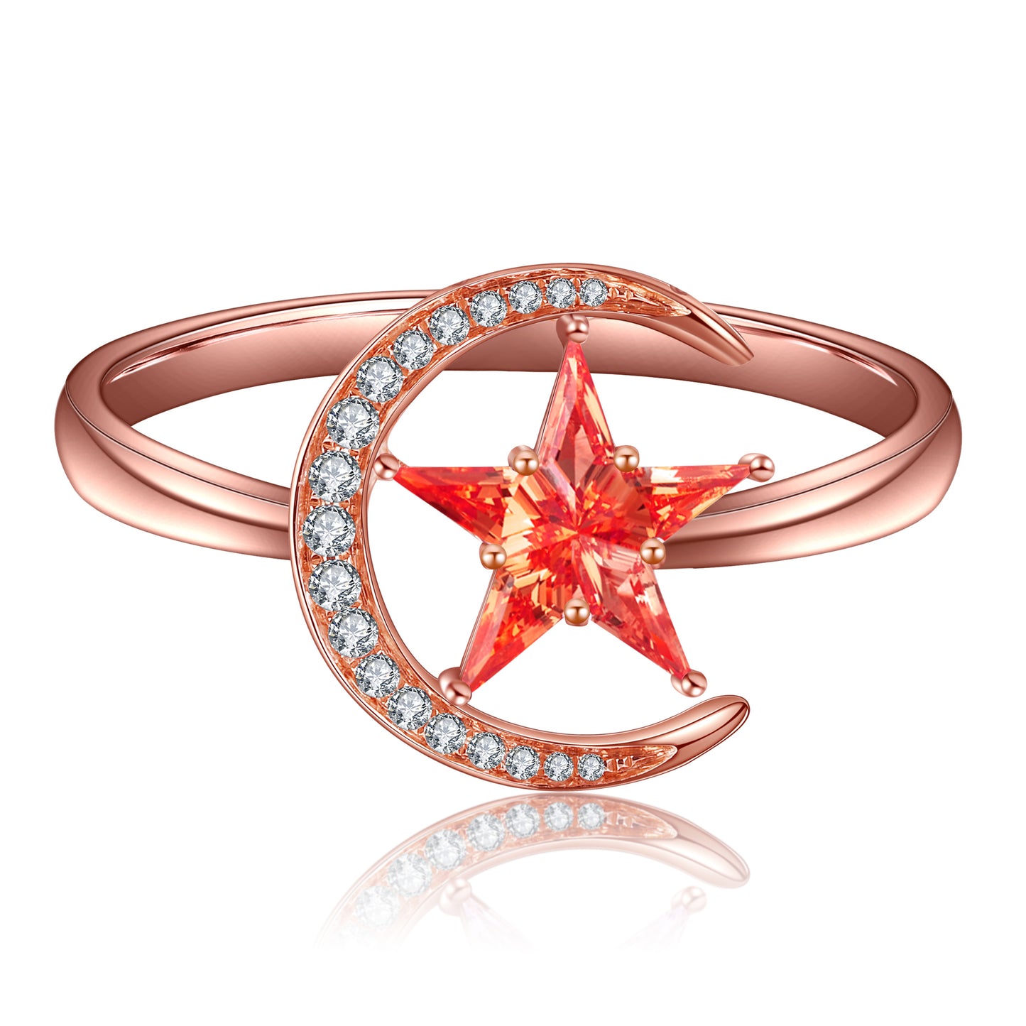 ANSTER Jewelry Custom PT950 Platinum Natural Star Moon Series Gemstone Ring
