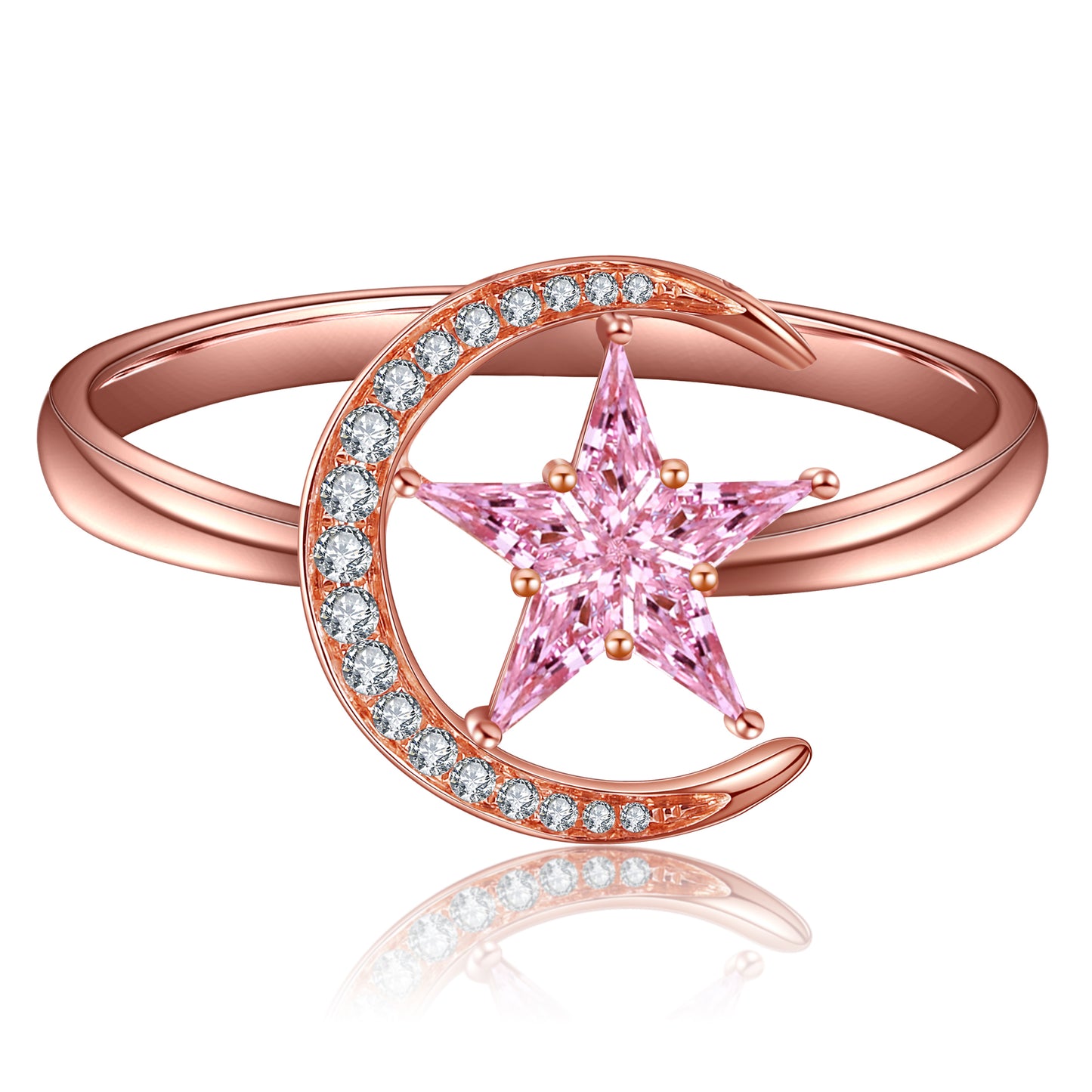 ANSTER Jewelry Custom PT950 Platinum Natural Star Moon Series Gemstone Ring