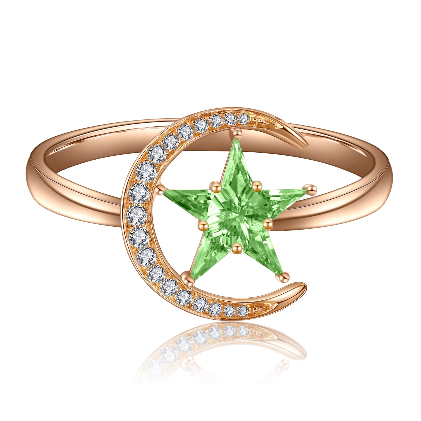 ANSTER Jewelry Custom PT950 Platinum Natural Star Moon Series Gemstone Ring