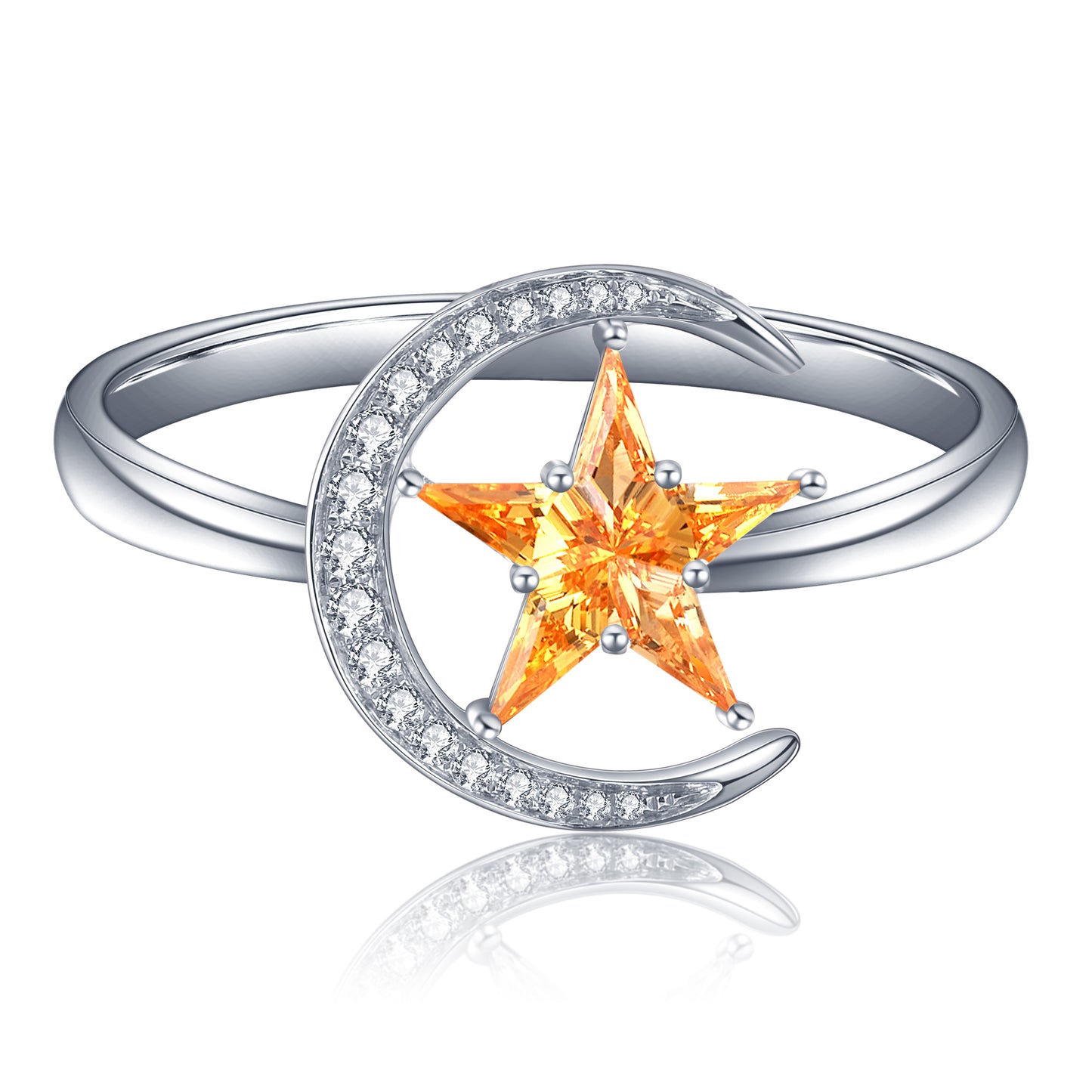 ANSTER Jewelry Custom PT950 Platinum Natural Star Moon Series Gemstone Ring