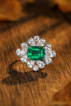 ANSTER JEWELRY 2.7 CTW Princess Lab Grown Emerald 18K Gold Ring