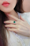 ANSTER JEWELRY 3.2 CTW Princess Lab Grown Emerald 18K Gold Ring