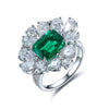 خاتم من الذهب عيار 18 قيراطًا مرصّع بالزمرد الأميرة الصناعي ANSTER JEWELRY بوزن 2.7 قيراط
